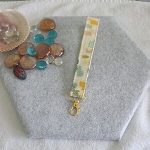 Colorful Patterned Keychain with Gold lobster claw Clasp